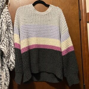 Universal Thread Women's Colorblock Sweater - Gray, Cream, Pink, Black